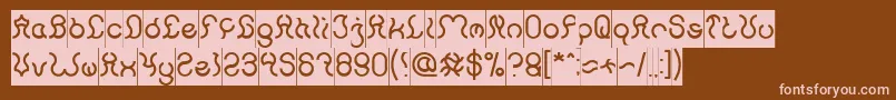 フォントNine Inverse – 茶色の背景にピンクのフォント