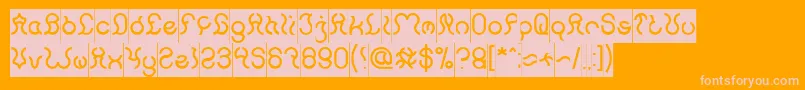 Nine Inverse-Schriftart – Rosa Schriften auf orangefarbenem Hintergrund