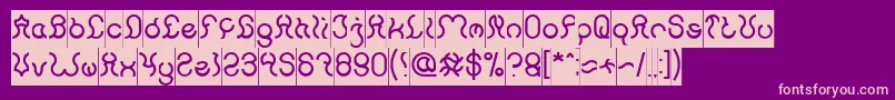 Nine Inverse-Schriftart – Rosa Schriften auf violettem Hintergrund