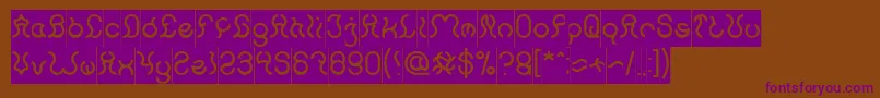 Nine Inverse-Schriftart – Violette Schriften auf braunem Hintergrund