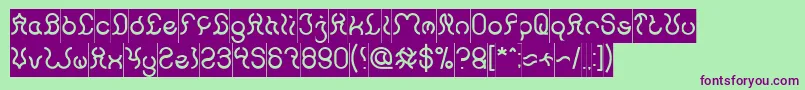 Nine Inverse-fontti – violetit fontit vihreällä taustalla