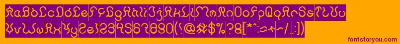 Nine Inverse-fontti – violetit fontit oranssilla taustalla