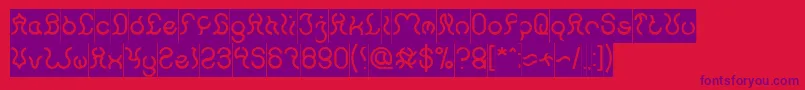 Nine Inverse-Schriftart – Violette Schriften auf rotem Hintergrund