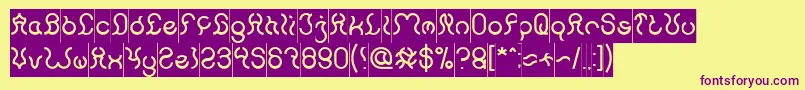 フォントNine Inverse – 紫色のフォント、黄色の背景