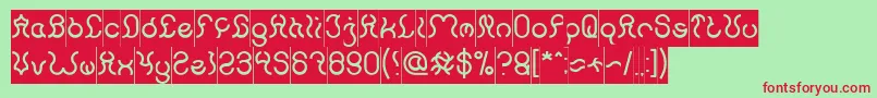 Nine Inverse-Schriftart – Rote Schriften auf grünem Hintergrund
