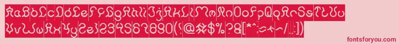 フォントNine Inverse – ピンクの背景に赤い文字