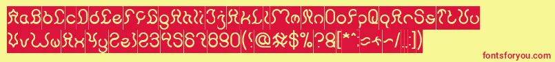 Шрифт Nine Inverse – красные шрифты на жёлтом фоне