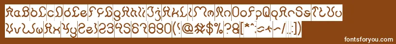 Nine Inverse-Schriftart – Weiße Schriften auf braunem Hintergrund