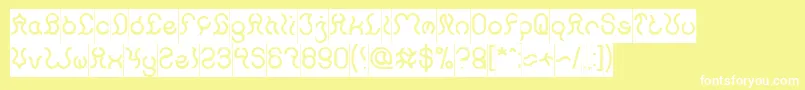Nine Inverse-Schriftart – Weiße Schriften auf gelbem Hintergrund