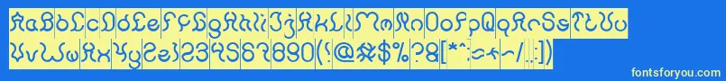 フォントNine Inverse – 黄色の文字、青い背景