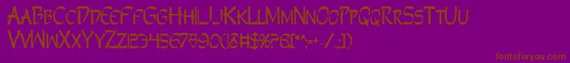 PerditionBold-fontti – ruskeat fontit violetilla taustalla