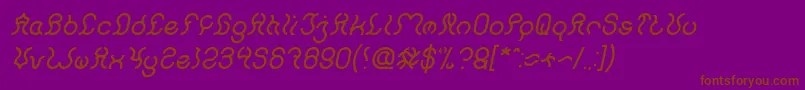 Nine Italic Font – Brown Fonts on Purple Background