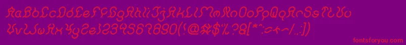 Nine Italic Font – Red Fonts on Purple Background