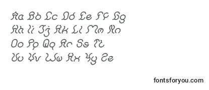 Überblick über die Schriftart Nine Italic