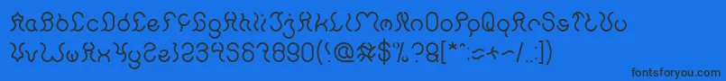 Nine Light Font – Black Fonts on Blue Background