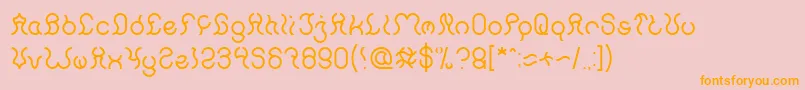 Nine Light Font – Orange Fonts on Pink Background