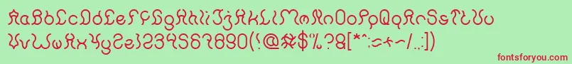 Nine Light Font – Red Fonts on Green Background