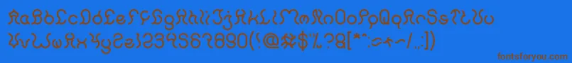 Nine Font – Brown Fonts on Blue Background