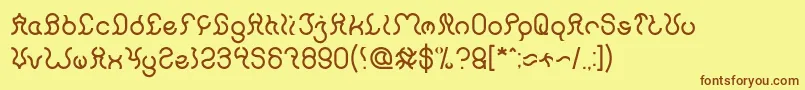 Nine Font – Brown Fonts on Yellow Background