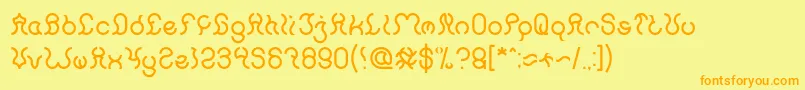 Nine Font – Orange Fonts on Yellow Background