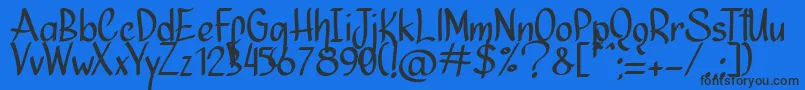 Ninja Julietta  -Schriftart – Schwarze Schriften auf blauem Hintergrund