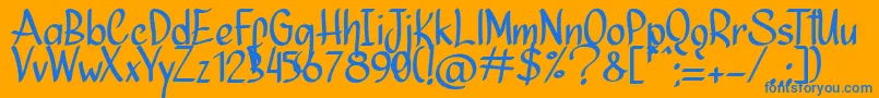 Ninja Julietta   Font – Blue Fonts on Orange Background