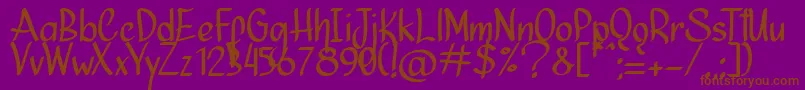 Ninja Julietta   Font – Brown Fonts on Purple Background