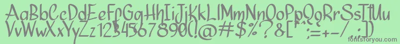 Ninja Julietta   Font – Gray Fonts on Green Background