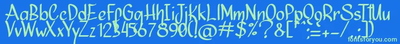 Ninja Julietta   Font – Green Fonts on Blue Background