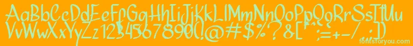 Ninja Julietta   Font – Green Fonts on Orange Background