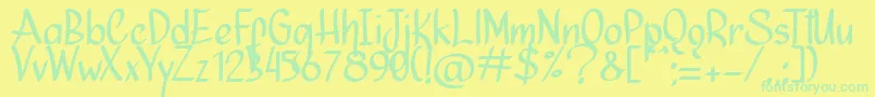 Ninja Julietta   Font – Green Fonts on Yellow Background