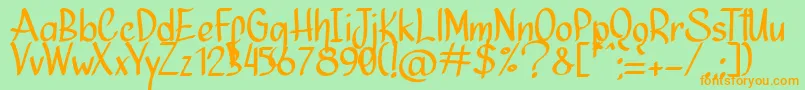 Ninja Julietta   Font – Orange Fonts on Green Background