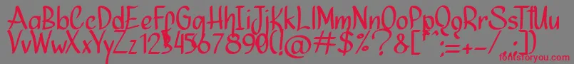 Ninja Julietta   Font – Red Fonts on Gray Background