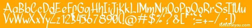 Ninja Julietta  -Schriftart – Weiße Schriften auf orangefarbenem Hintergrund