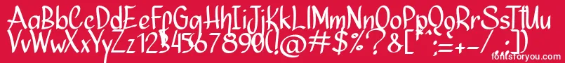 Ninja Julietta   Font – White Fonts on Red Background