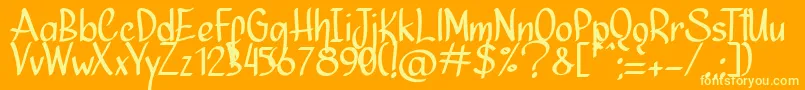 Ninja Julietta   Font – Yellow Fonts on Orange Background