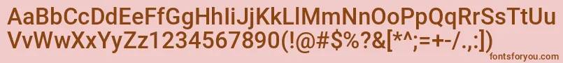 NinjaLine-fontti – ruskeat fontit vaaleanpunaisella taustalla