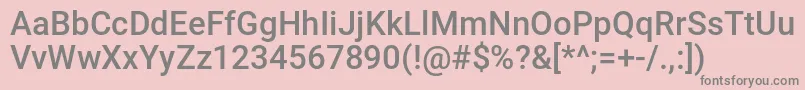 NinjaLine-fontti – harmaat kirjasimet vaaleanpunaisella taustalla
