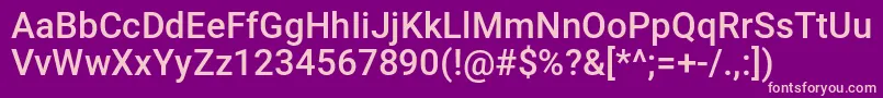 NinjaLine-fontti – vaaleanpunaiset fontit violetilla taustalla