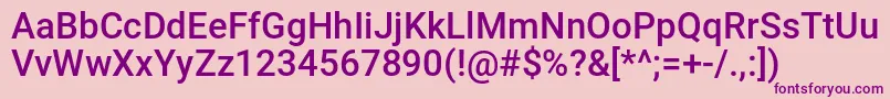 NinjaLine-fontti – violetit fontit vaaleanpunaisella taustalla