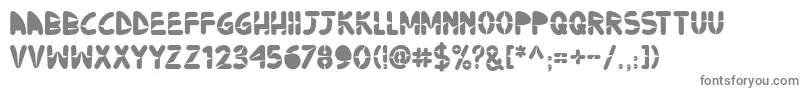 Ninjos-fontti – harmaat kirjasimet valkoisella taustalla