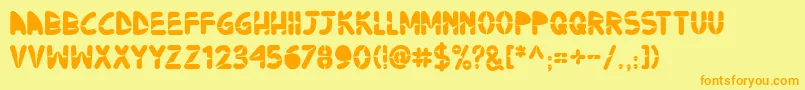 Ninjos Font – Orange Fonts on Yellow Background