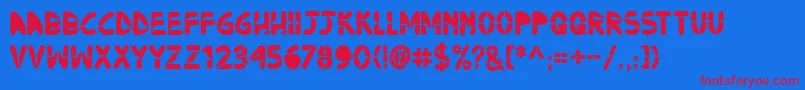 Ninjos Font – Red Fonts on Blue Background