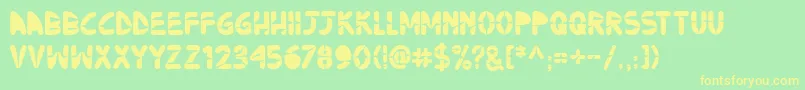 Ninjos Font – Yellow Fonts on Green Background