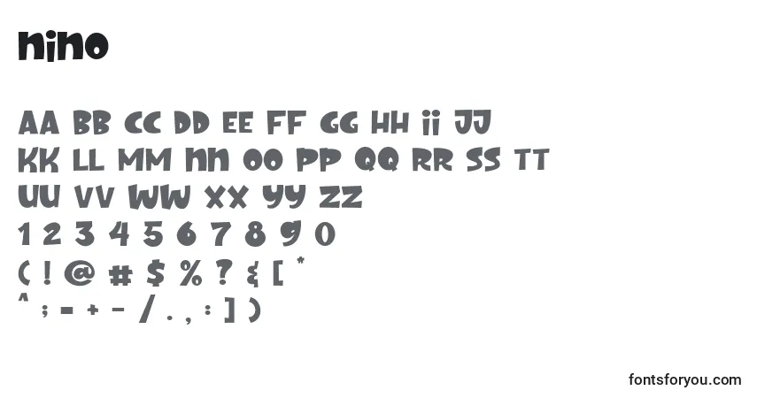 Ninoフォント–アルファベット、数字、特殊文字
