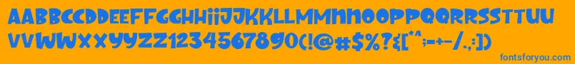 Nino Font – Blue Fonts on Orange Background