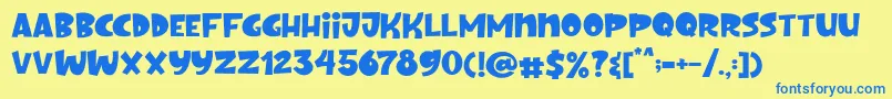 Nino Font – Blue Fonts on Yellow Background