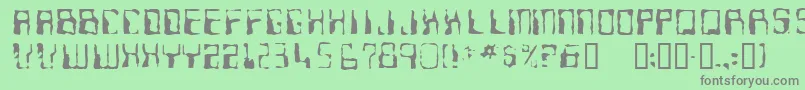 Ninteen 77-Schriftart – Graue Schriften auf grünem Hintergrund