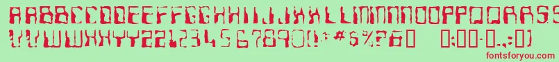 Ninteen 77 Font – Red Fonts on Green Background