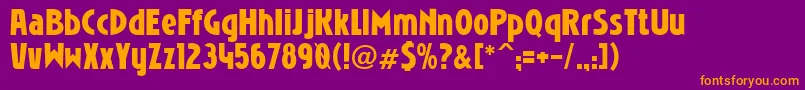 NIOBRG  -Schriftart – Orangefarbene Schriften auf violettem Hintergrund